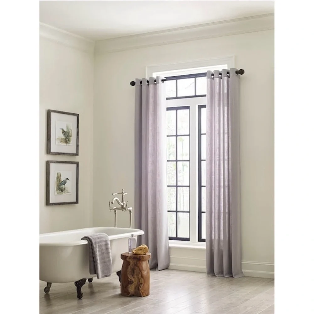 2PK Allen + Roth 52” X 84” Logan Gray Light Filtering Back Tab Single Curtain